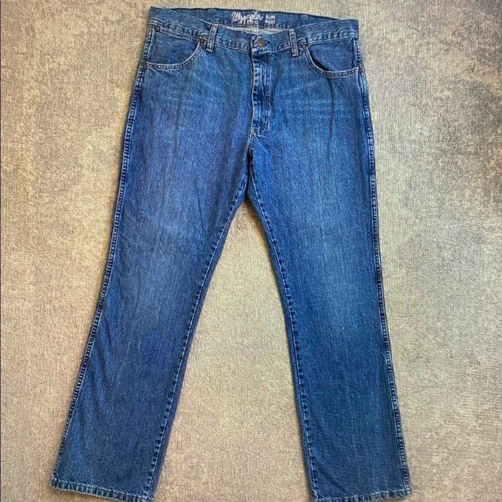 Wrangler Men's Dark Blue Bootcut Jeans